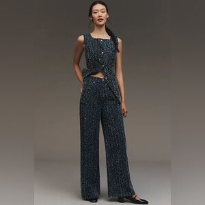 Maeve Skater Needlepoint High Rise Wide Leg Jeans Size 26 Boho Western